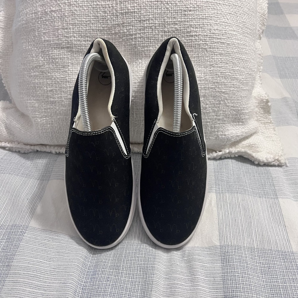 Fjolk Black‎ Canvas Slip On Shoes Mens 8.5